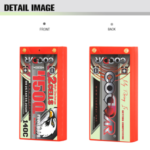 Batteria LiPo CODDAR 2S 4500mAh HV <span class=keywords><strong>7.6V</strong></span> 140C con Connettore Bullet 5mm, Custodia Rigida LCG Shorty per Auto RC 1/10 1/12 e Barche - Product Image 6