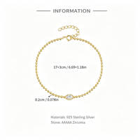 Bracelet empilable délicat en argent sterling 925, plaqué or 18 carats, bijoux fins minimalistes avec pierre en CZ pour femme, à porter au quotidien, cadeau