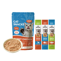 Produits naturels, nourriture humide pour chat 100% naturelle, saveur lapin et poulet, sachets de friandises pour mousse, 85g, friandises pour animaux de compagnie