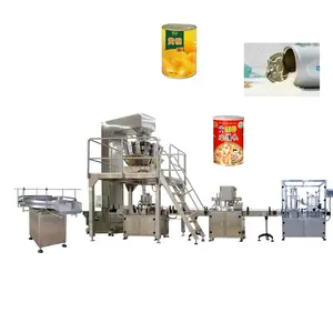 automatic granule plastic/aluminum/tin cans filling production line for sewing machine industrial