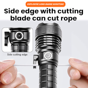 Mạnh Mẽ Đèn Pin Xhp160 P160 <span class=keywords><strong>LED</strong></span> Zoomable 3000 Lumens USB Có Thể Sạc Lại Dây An Toàn Cắt Búa Khẩn Cấp Ngọn Đuốc Chiến Thuật - Product Image 2