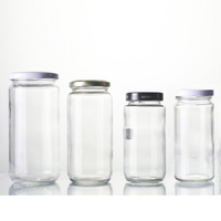 Pot en verre flint Paragon haut de gamme de 200 ml, 250 ml, 375 ml, 500 ml, 720 ml pour l'emballage alimentaire, les conserves d'olives, les sauces, les cornichons et les chutneys