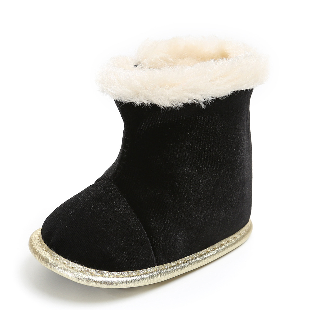 Нескользящие модные милые детские зимние сапоги на мягкой подошве