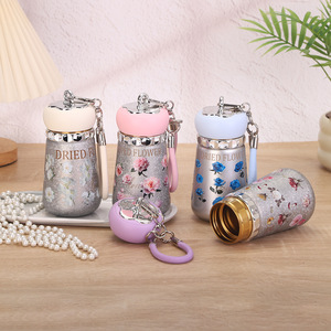 Mini Thermos Cup Titanium Coated Small Capacity Portable Water <b>Bottle</b> With Strap For Gift <b>Pink</b> Purple White Blue - Product Image 5