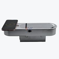 BOENTE Enchufe de Escritorio Multifuncional de 3 Tomas ABS IP44 16A Negro con Puertos USB A+C y Cargador Inalámbrico Universal Integrado