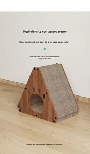 Kapalı kedi dinlenme ve oyun için üçgen tasarım karton ambalaj ile Modern çevre dostu Premium kedi tırmalama sütunu - Product Image 6