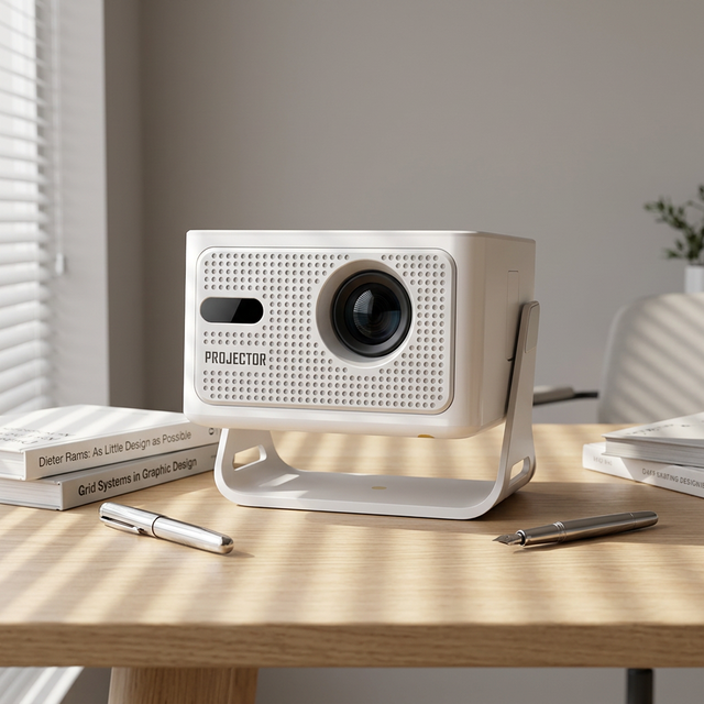 Junuo Smart 1080P Projector Android 14 400 ANSI Lumens Built-in Speakers Auto Focus Auto Keystone Correction WiFi 6 Portable