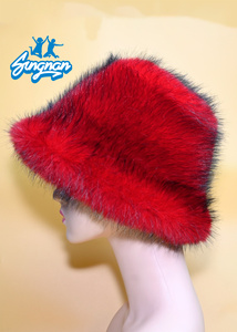 Sombreros de cubo ecológicos de lujo de piel sintética de alta calidad con logotipo personalizado <span class=keywords><strong>gorro</strong></span> de invierno borroso de poliéster reciclado para damas de <span class=keywords><strong>Mango</strong></span> - Product Image 6