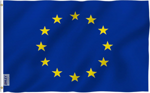 Bandera de la Unión Europea de 3x5 pies, poliéster, bandera nacional de la UE, 2 ojales de latón, doble cara, ligera, resistente a desgarros - Product Image 5