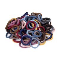 Lot de 100 élastiques à cheveux sans couture, 4 cm de large, 18 couleurs, attaches élastiques pour queue de cheval, usage commercial, marque Leeons