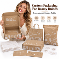 Boîte d'expédition en kraft brun écologique personnalisée avec logo, emballages pour les marques de produits de beauté et de soins capillaires pour les petites entreprises