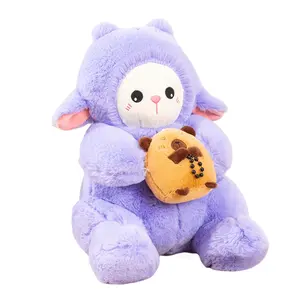 Brinquedo de pelúcia de ovelha fofo kawaii com saco de anime de pelúcia para crianças novo design