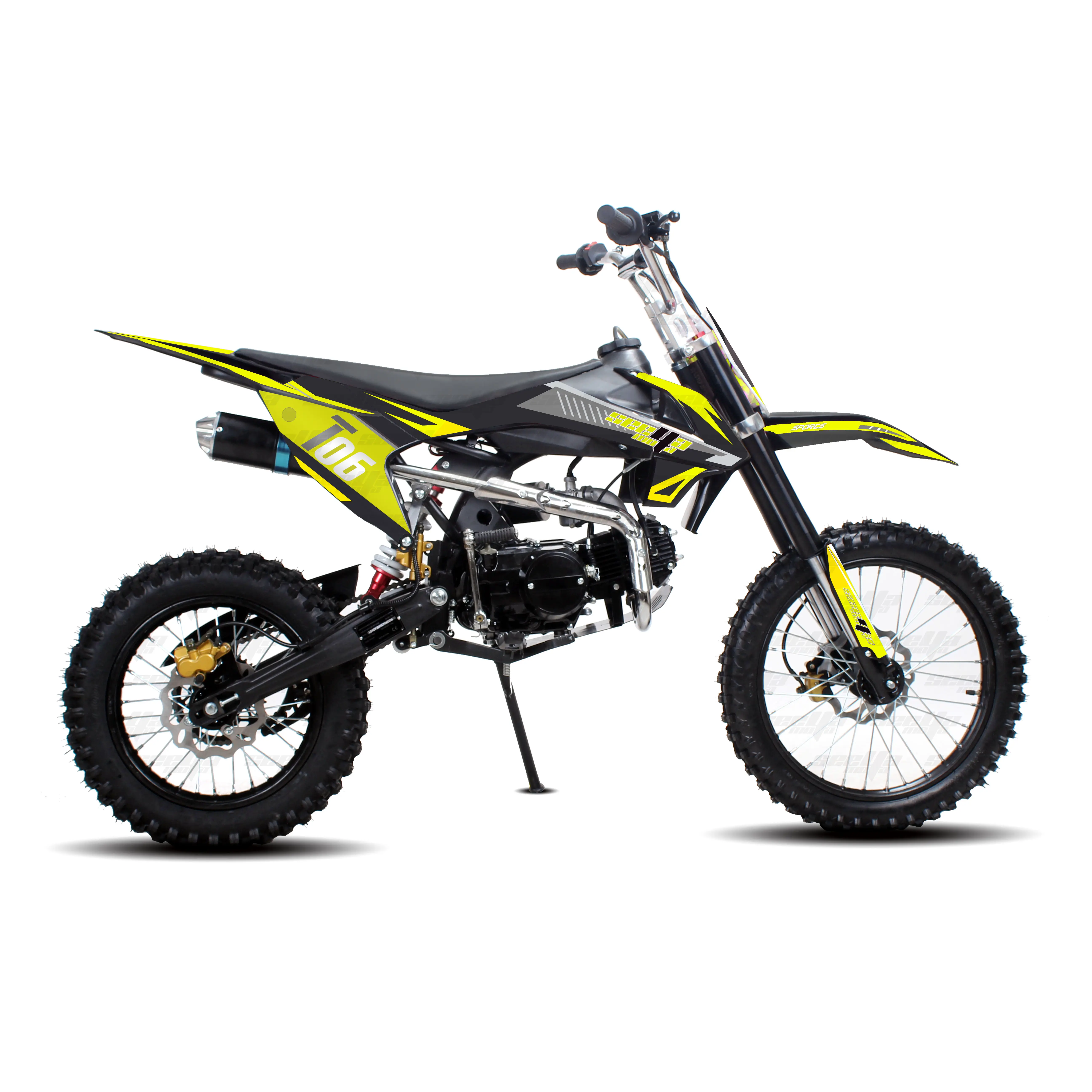 New Yellow SEEYA 125 MOTO CROSS seeyamoto 4 gears pit bike 125cc OFF ROAD da motocicleta da bicicleta da sujeira da motocicleta cruz T06 com CE