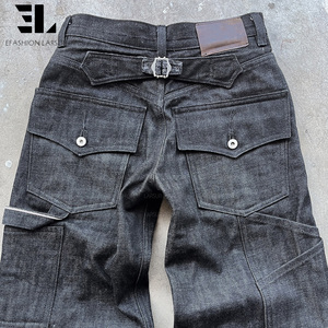 Pantalones cargo de lona de pato, sarga de algodón con lavado desgastado, holgados y rectos, tácticos, para trabajo y patinaje - Product Image 5