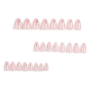 Prensa <span class=keywords><strong>rosa</strong></span> en las <span class=keywords><strong>uñas</strong></span> Pegamento corto en flores blancas de almendra Brillo brillante <span class=keywords><strong>Palo</strong></span> artificial duro en las <span class=keywords><strong>uñas</strong></span> <span class=keywords><strong>para</strong></span> mujeres y <span class=keywords><strong>niñas</strong></span> 24 piezas - Product Image 3