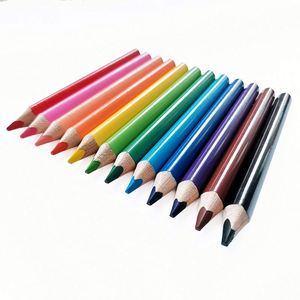 Ensemble de crayons de couleur miniatures promotionnels de 3,5 pouces avec logo personnalisé, crayons de couleur épais en bois - Product Image 2