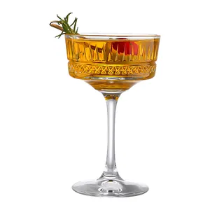 European Style Creative Martini Cocktail Glass Carved Champagne Cup