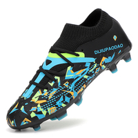 Chaussures de football montantes pour hommes à col chaussette, crampons FG AG TF, tige synthétique respirante, pour entraînement sur gazon