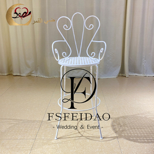 White Metal High Chair for <b>Bar</b> <b>Table</b> Wedding Events Banquet Furniture Use - Product Image 4