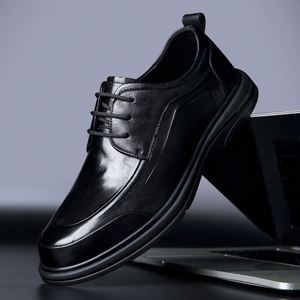 Chaussures en cuir pour hommes de haute qualité 2025, grande taille, bout carré, en cuir de vachette véritable, respirantes, légères, à lacets - Product Image 6