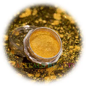Bir kerelik teklif kristal altın mika inci pigment toz sedefli etkisi pigment süper yanıp sönen altın pigment tozu