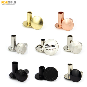 Trang Trí Bạc Matte Vàng Đen Tùy Chỉnh Logo Dập Nổi Đôi Cap Đinh Tán Stud Cho Da Thủ Công Túi Giày Túi Xách - Product Image 1