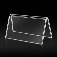 Support de signalisation en acrylique transparent en forme de V, personnalisé, transparent, à deux faces, en forme de V, support de table en acrylique, présentoir de table, support de signalisation de bureau, plaque de nom