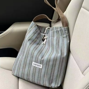 Sac à main en toile décontracté pour femmes, mode estivale, grande capacité, fermeture éclair, doublure en coton, sac de shopping - Product Image 2