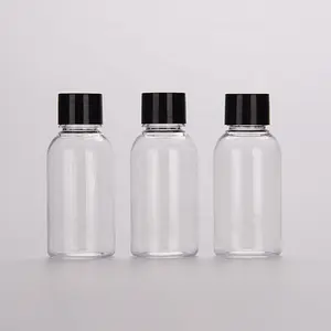 Bouteille en plastique PET d'emballage cosmétique en plastique liquide de petite capacité transparente de 1oz 30ml avec bouchon à vis