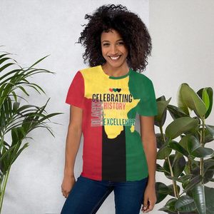 T-shirts vintage à col rond et manches courtes pour <span class=keywords><strong>femmes</strong></span>, T-shirts noirs sur le thème de l'histoire afro-américaine, célébrant la Journée de l'émancipation, 60 % coton - Product Image 6