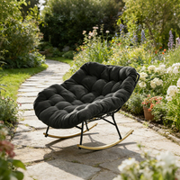 Coussin de chaise à bascule d'extérieur moderne, imperméable et portable de haute qualité pour mobilier de jardin et de patio à structure en acier