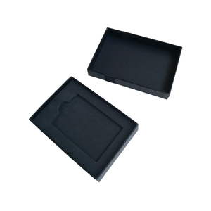 Boîte cadeau rigide de luxe noire personnalisée et écologique avec support intérieur en éponge et gaufrage pour foulards, cravates et petits vêtements - Product Image 4