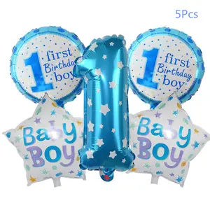 Baby Boy Girl 1. Geburtstags feier Folien ballons Set Nummer Blau Rosa Folien ballons Kinder Erste Geburtstags feier Dekoration Zubehör
