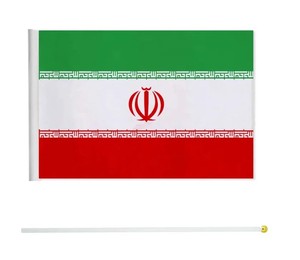 Wholesale Fast Delivery 100%Polyester 14x21cm Country Iran Hand Waving <b>Flags</b> Iranian Hand <b>Flag</b> with Pole - Product Image 5