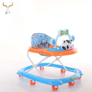 Pasgeboren 4 in 1 baby walker hot selling luxe oude stijl vouwen roterende loopstoeltje gebruikt loopstoeltje met muziek goedkope prijs