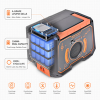 Batterie LiFePO4, alimentation électrique extérieure 256Wh, contrôleur MPPT à onde sinusoïdale modifiée pour les voyages avec ports Type-C 5A