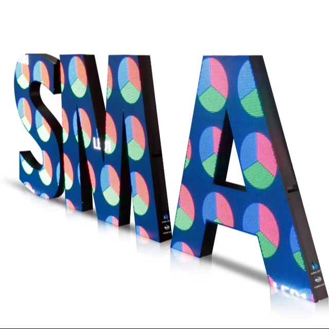 Customized Creative Name Signs Led Letters Pixel Display Screen P2 P2.5 P3 Led Alphabet Large Digital Letters Shaped Led Screens