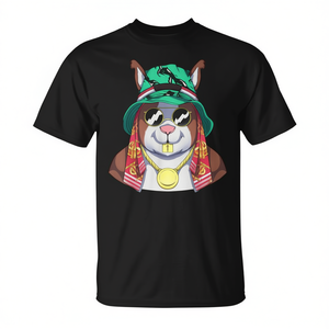 T-shirt Hip Hop Wild Rabbit, design streetwear Swag pour la fête de Pâques - Product Image 2