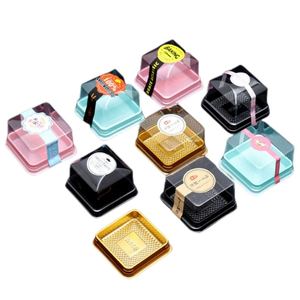 Boîte d'emballage carrée jetable pour desserts, pains et gâteaux de lune avec couvercles transparents en plastique – Vente en gros - Product Image 1