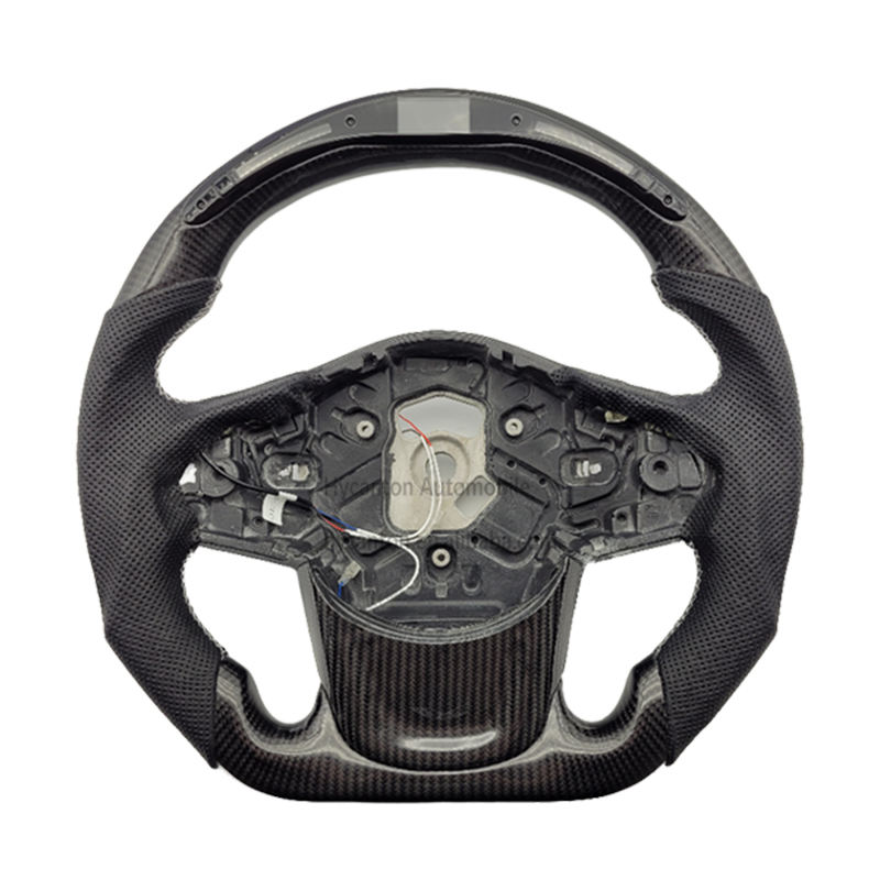 คาร์บอนไฟเบอร์ + หนังเจาะรู + ไฟ LED + การเย็บด้ายสีแดง