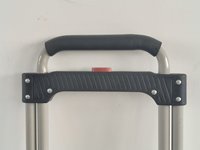 Carro de Mano Plegable Ligero Verde para Almacén con Plataforma de Carga de Acero Texturizado Hueco y Ruedas con Borde Rojo, Carro de Transporte Multiusos