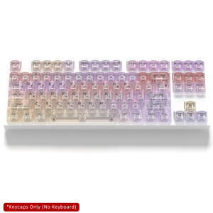 Teclas de perfil MOA de material PC transparente con degradado de color y diseño coreano para teclado mecánico, en stock de fábrica - Product Image 5