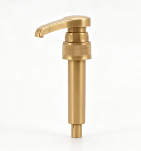 Bomba dispensadora de plástico de grado alimenticio dorada 28/410 de 5cc para té, café, jarabe, miel y mermelada, bomba de rosca para galón - Product Image 1