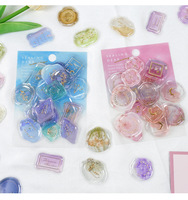 Lot d'autocollants de sceau de cire Shanle, scellés d'enveloppe 3D style Ins couleur bonbon, papeterie mignonne pour enfants, filles, journal et scrapbooking