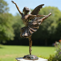 Statue d'ange dansant ailé en bronze, pose de ballet personnalisée, modèle en métal moulé moderne, souvenir publicitaire, anniversaire, artiste