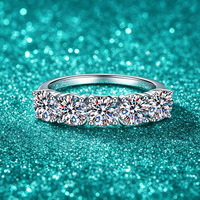 Bague en argent sterling 925 avec moissanite, cinq pierres en forme d'étoile, bijoux pour femmes, fournisseur en gros d'usine