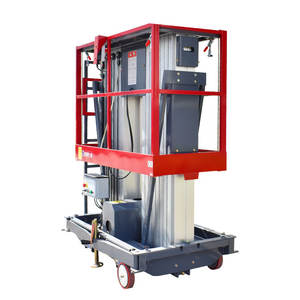 Professionnel 8m 10m 12m 14m manuel hydraulique Double mâts ascenseur Vertical mobile homme ascenseur plate-forme élévatrice aérienne - Product Image 2