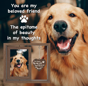 Cadre photo pour animaux de compagnie <span class=keywords><strong>en</strong></span> <span class=keywords><strong>bois</strong></span> moderne double face avec inscription DIY <span class=keywords><strong>en</strong></span> forme de cœur pour chien et chat - Product Image 2