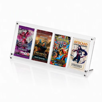 Support de Présentation Personnalisé à 4 Emplacements en Acrylique pour Boosters, Cadre à Visser avec Protection UV pour Cartes de Jeu TCG