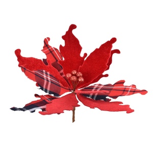 Modern Style 30CM Red Plaid Fabric DIY <b>Christmas</b> <b>Flower</b> <b>Tree</b> Decoration Rattan Circle Props for <b>Flower</b> Shops - Product Image 5